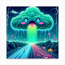 Neon Cloud Canvas Print