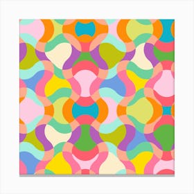 Psychedelic Colorful Pattern in retro groovy style Canvas Print