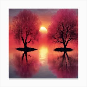 Un coucher de soleil romantique Canvas Print