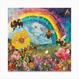 Kitsch Bee Collage 1 Canvas Print