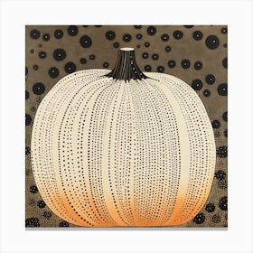 Yayoi Kusama Inspired Pumpkin Black And Orange 6 Canvas Print