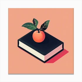 Book With An Apple On It Canvas Print