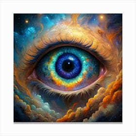 Abstract Eye With Galaxy Inside Canvas Print