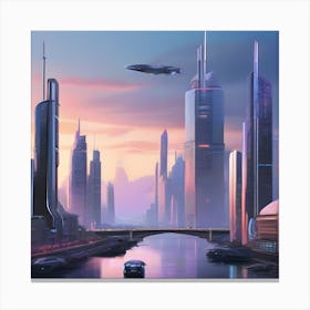 Futuristic Cityscape 1 Canvas Print