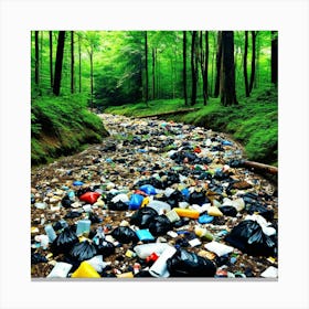 Trash In The Forest 15 Canvas Print