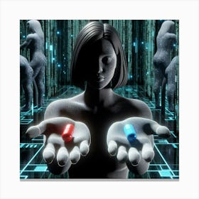 Woman Holding Pills In Her Hands Canvas Print