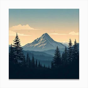 Firefly Serene Mountain Silhouette In A Vast Wilderness Landscape 88965 (2) Canvas Print