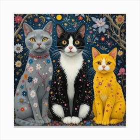 Three Cats Canvas Print