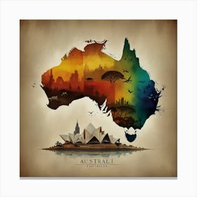 Australia Map Canvas Print