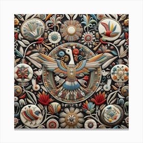 Coptic Textiles With Intricate Embroidery (2) Canvas Print