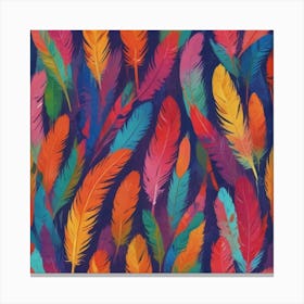 Colorful Feathers 3 Canvas Print