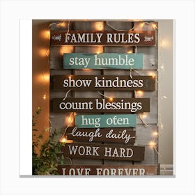 Family Rules Canvas Print