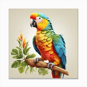 Dreamshaper V5 Parrot Bird Parrot Cartoon Parakeet Vertebrate 0 Canvas Print