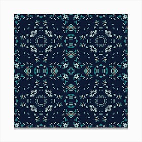 Abstract geometric pattern in pixel art style. 3 Canvas Print