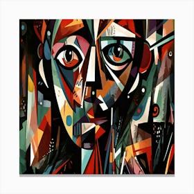 Abstract Painting,Abstract colorful painting of a woman's face illustration Canvas Print
