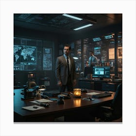 Man In Office Canvas Print