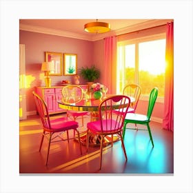 Pink Dining Room 3 Canvas Print