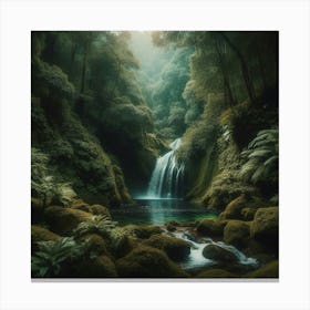 Waterfall In The Forest Canvas Print