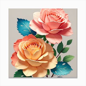 Paper Roses Canvas Print