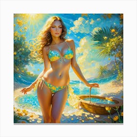 Woman In A Bikini hj Canvas Print