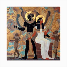 Egyptian King And Queen Canvas Print