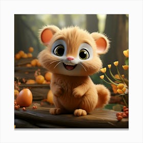 Cute Mouse In The Forest 1 Canvas Print