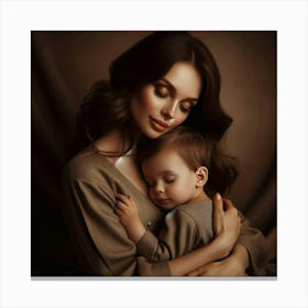 Portrait Of Mother And Child Canvas Print