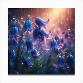 Bluebells In The Rain Canvas Print