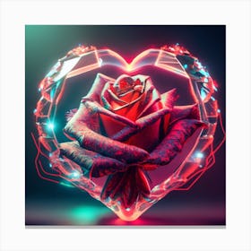 Heart Shaped Rose Canvas Print