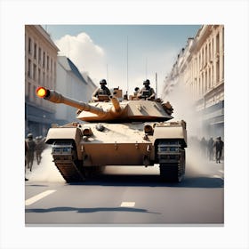 Anti Terrorism Day With Tank No Terrorism Placard (3) Canvas Print