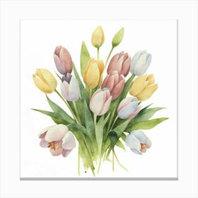 Watercolor Tulips 2 Canvas Print