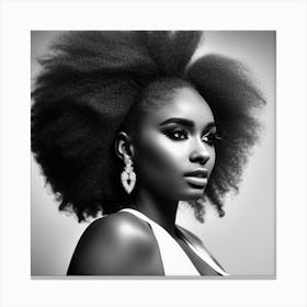 From Melanin, With Love in Black and White Canvas Print