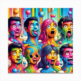 Colorful Faces Canvas Print