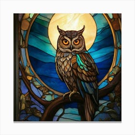 Stained Glass of Owl Canvas Print