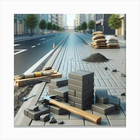 Construction Site In The City Canvas Print