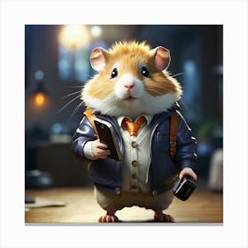 Hamster In A Suit 12 Canvas Print