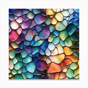 Watercolor Painting Of A Glas Art In Drop Formation Canvas Print