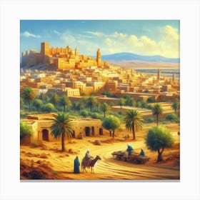 Tunisian Oasis village 2 Canvas Print