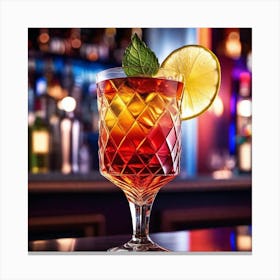 Cocktail On A Bar 10 Canvas Print