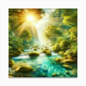 River In The Forest 25 Canvas Print