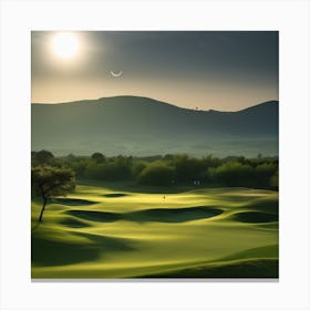 Golf Course At Sunset 1 Canvas Print