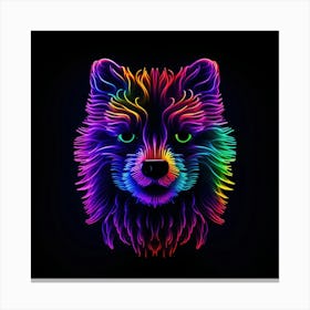 Neon Wolf Head 5 Canvas Print