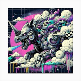 Psychedelic Rhino Canvas Print