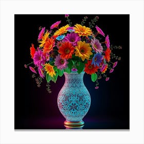 Colorful Flowers In A Vase 50 Toile