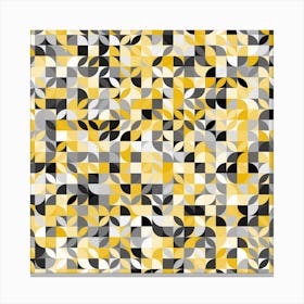 Yellow And Black Squares Canvas Print