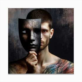 Portrait Of A Man With Tattoos Canvas Print