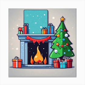 Christmas Tree With Presents 37 Canvas Print