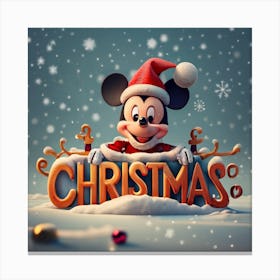Mickey Mouse Christmas Canvas Print