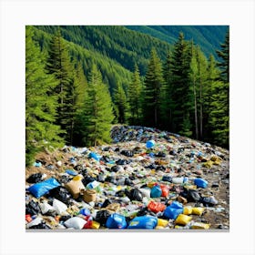 Garbage On A Mountain Road Canvas Print