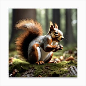 Squirrel In The Woods 54 Canvas Print